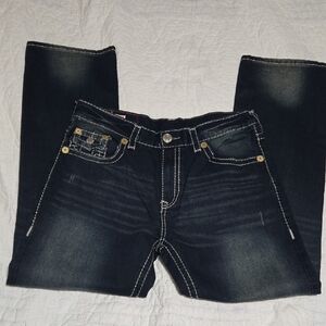 B18 True Religion Dark Wash Ricky Super T Jeans 38